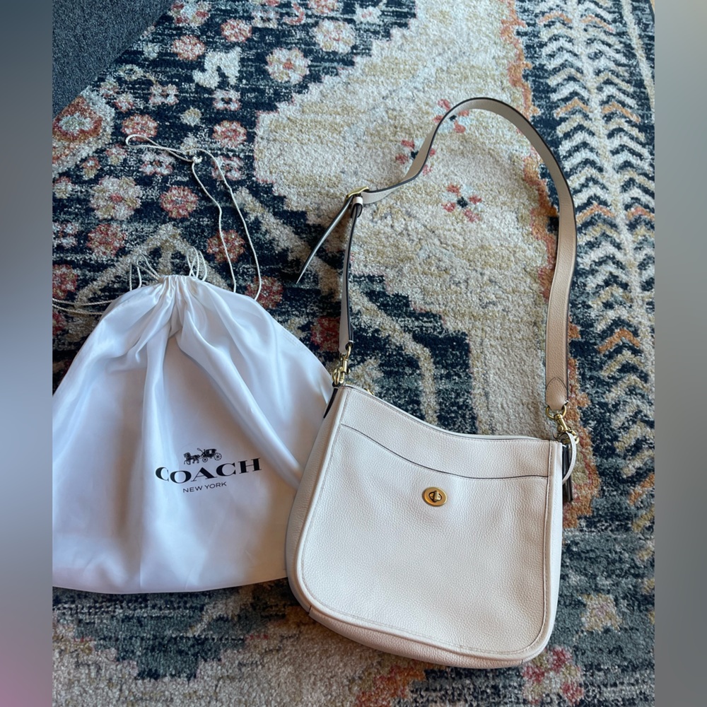 Coach Cream Leather Crossbody Bag with Gold Hardware